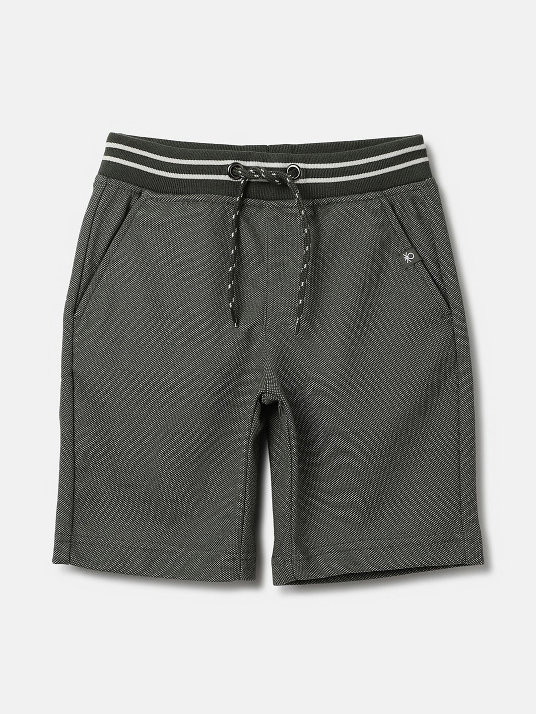 

United Colors of Benetton Boys Mid Rise Cotton Shorts, Grey