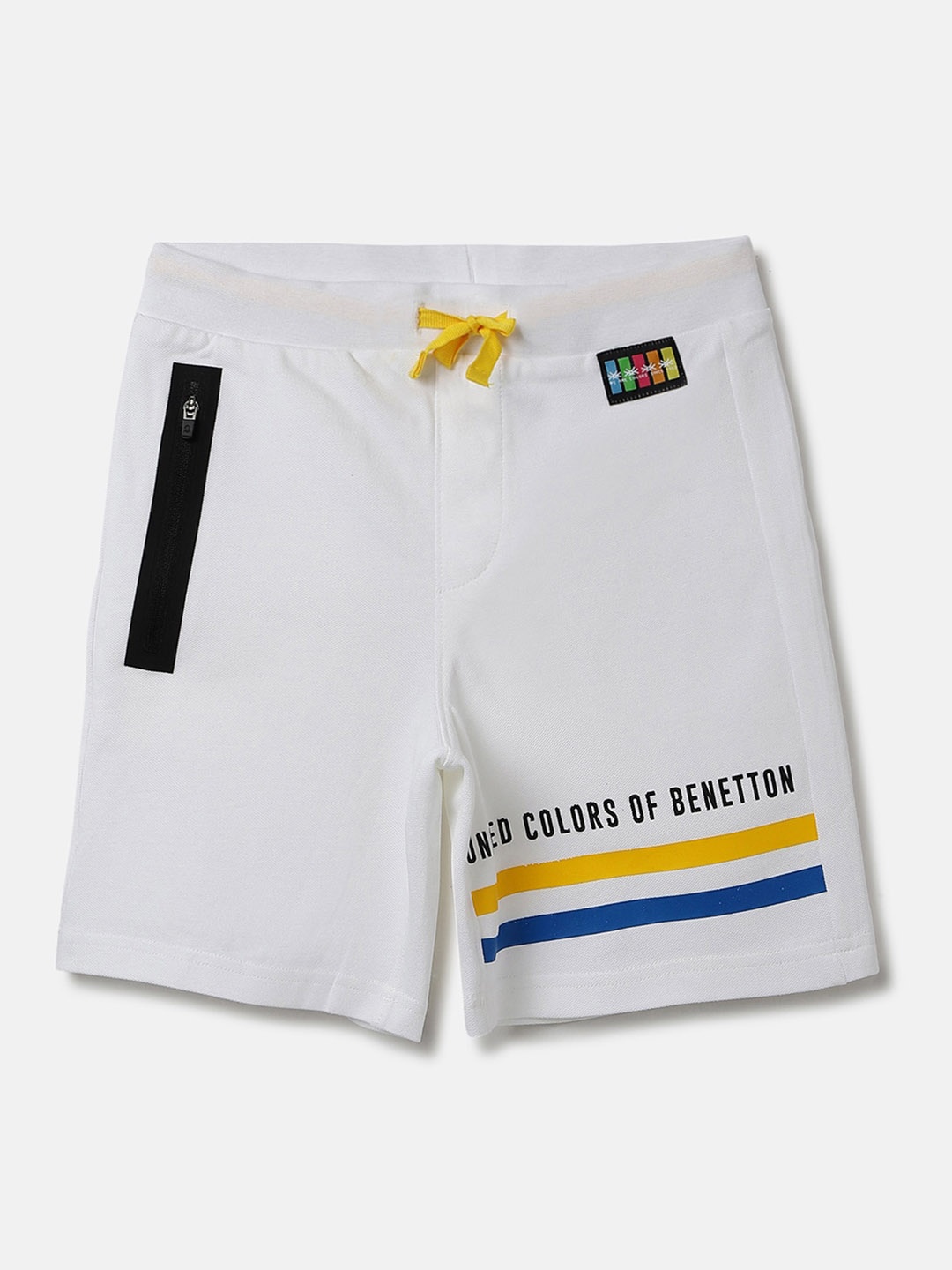 

United Colors of Benetton Boys Typography Printed Cotton Shorts, White