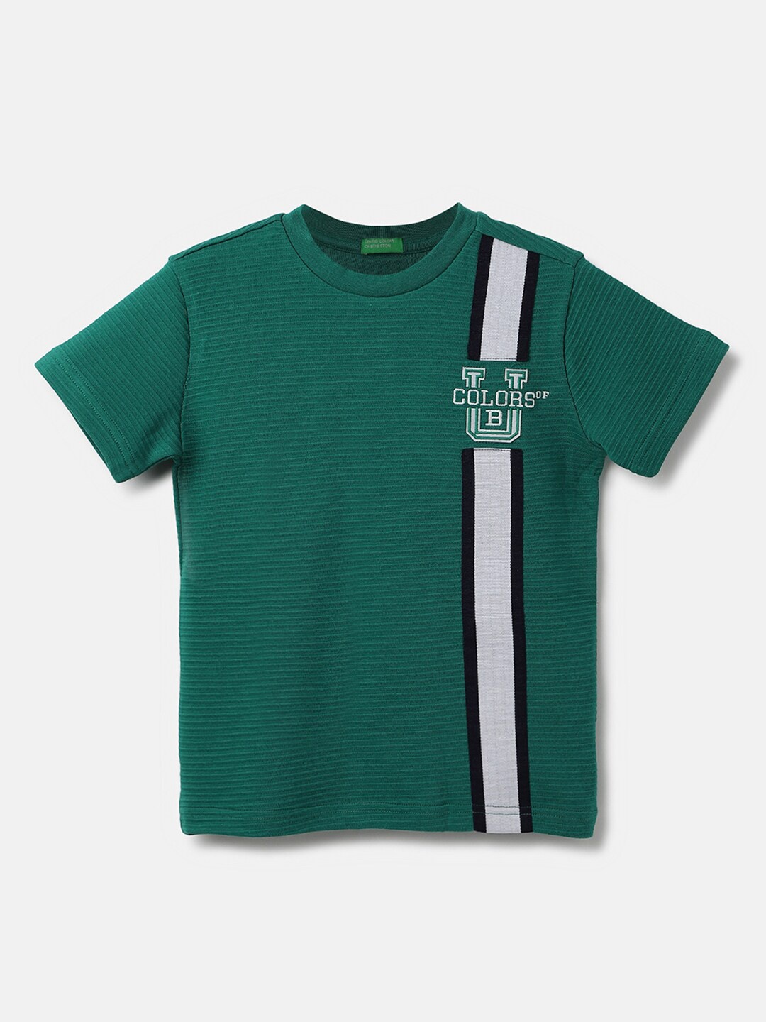 

United Colors of Benetton Boys Round Neck Cotton T-shirt, Green