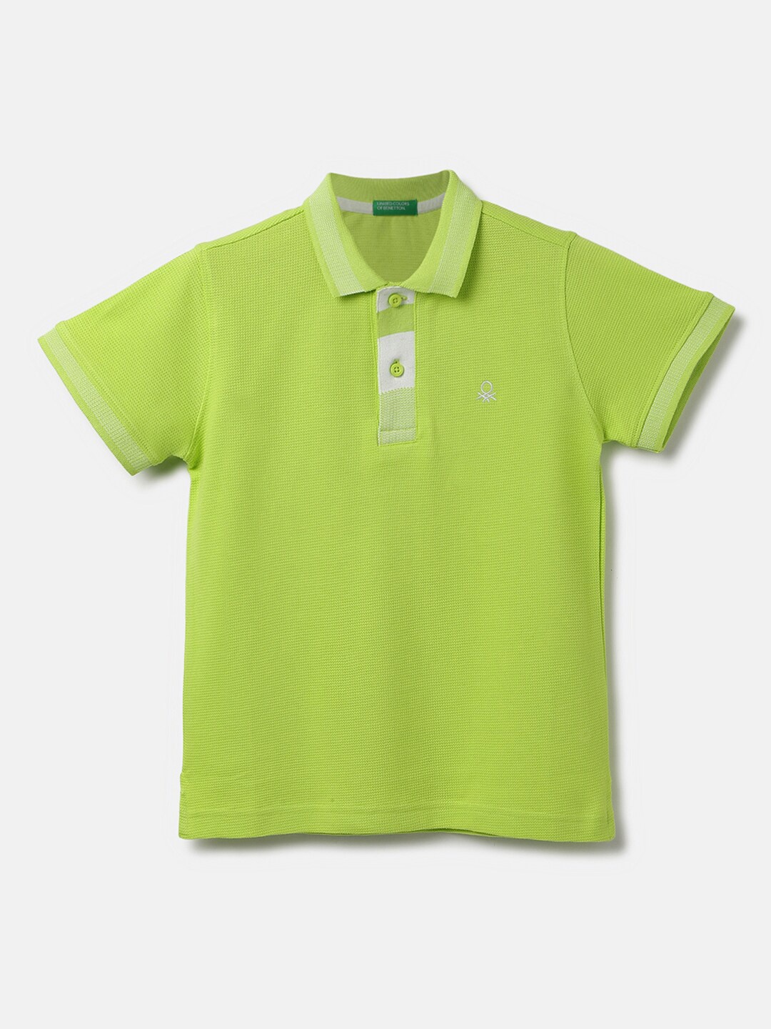 

United Colors of Benetton Boys Polo Collar Cotton T-shirt, Green