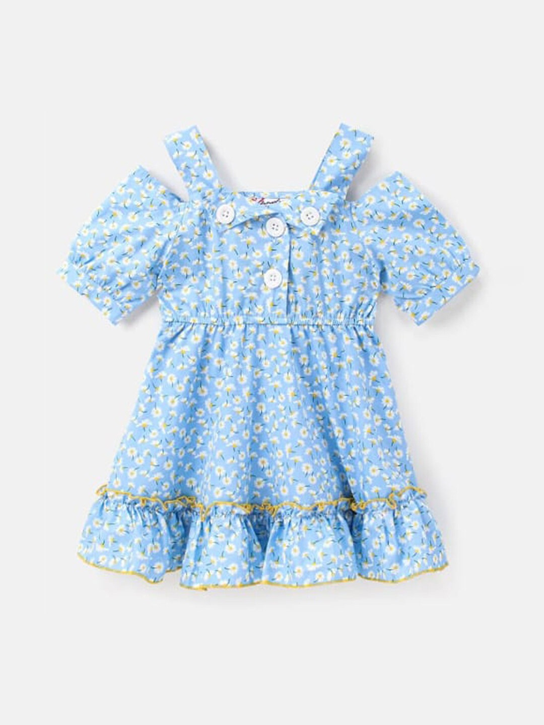

M'andy Blue Floral Print A-Line Dress
