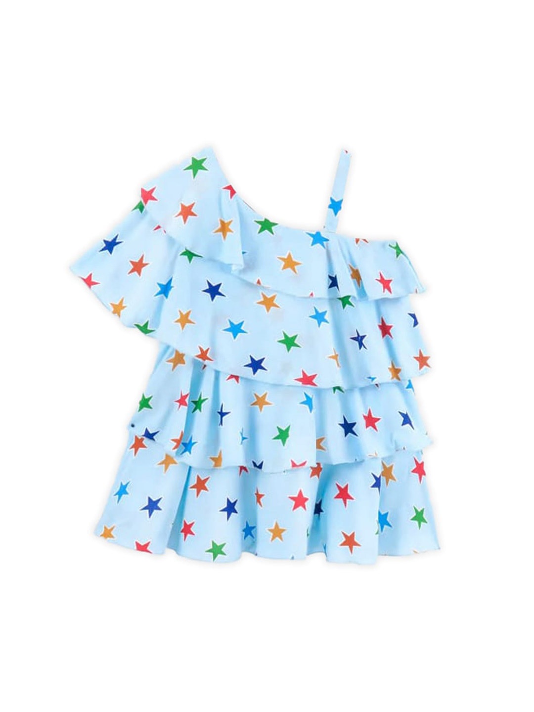 

M'andy Girls Coversational Printed Fit and Flare Dress, Blue