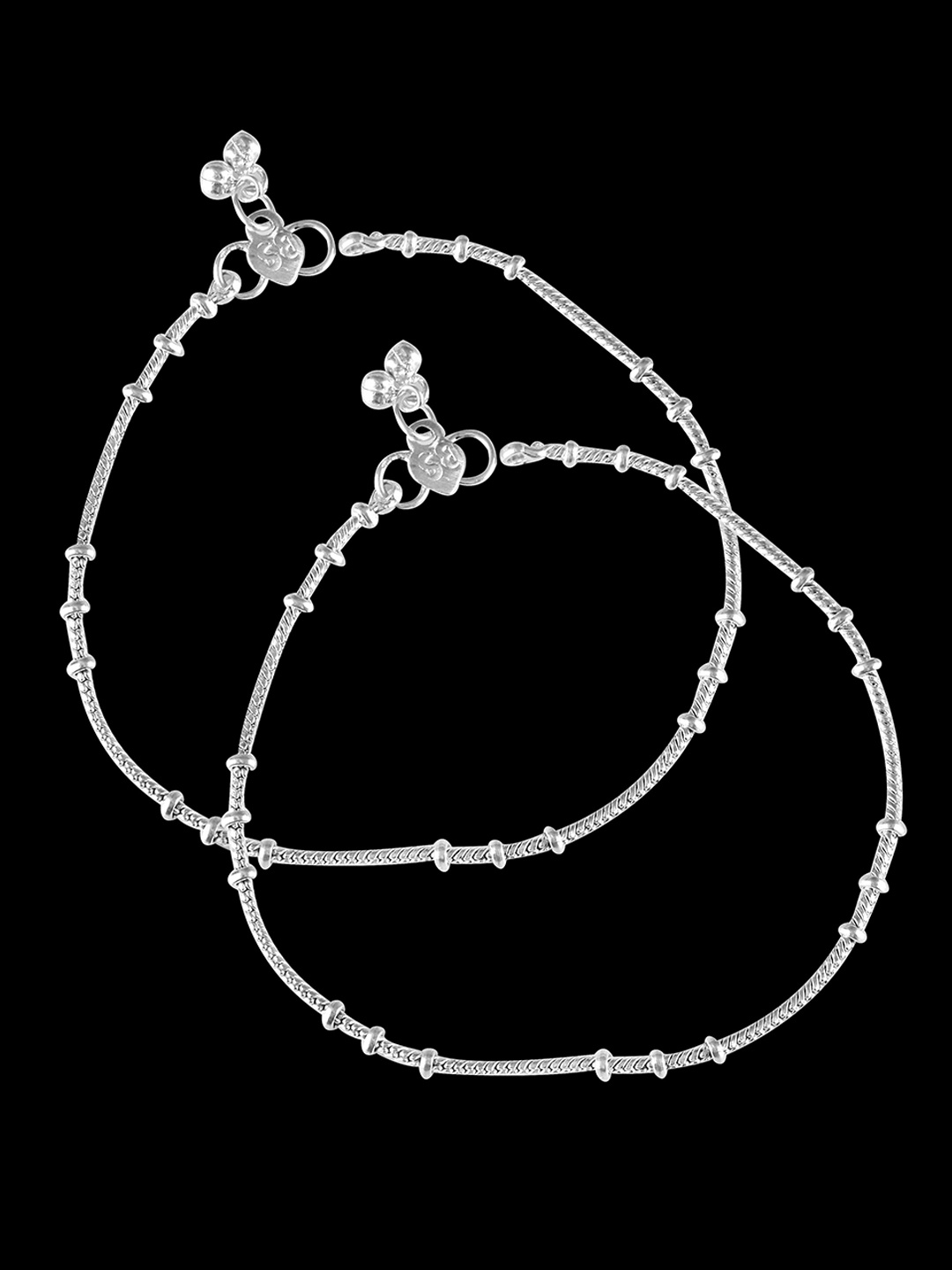 

Vighnaharta Rhodium Plated Anti-Allergic Anklet, Silver