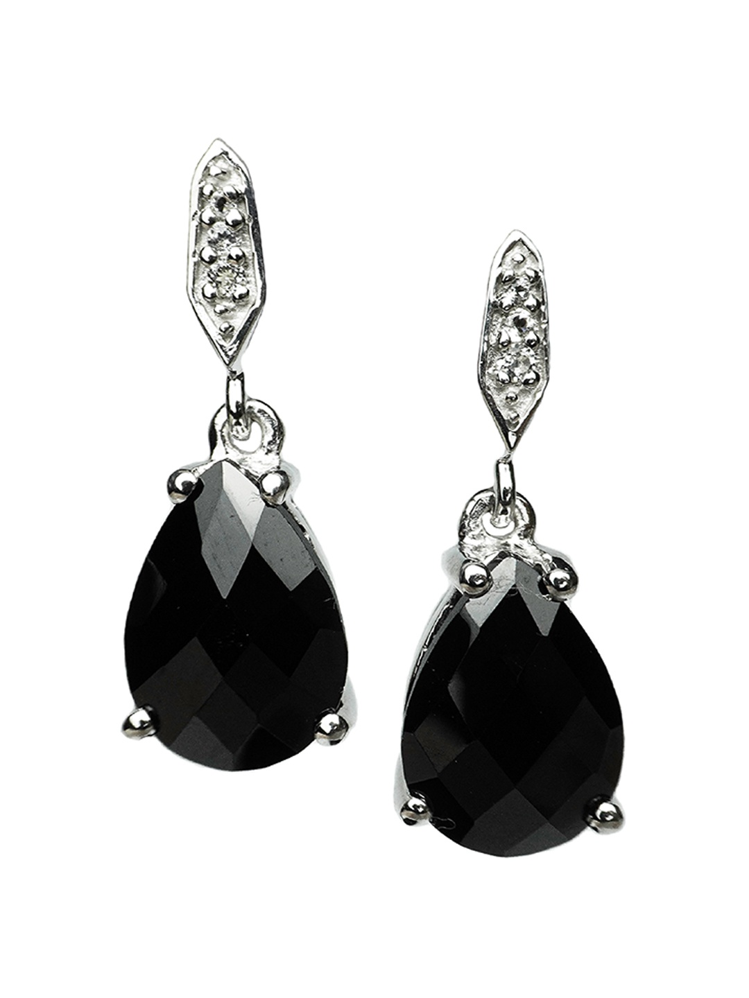 

HIFLYER JEWELS Sterling Silver Contemporary Drop Earrings, Black