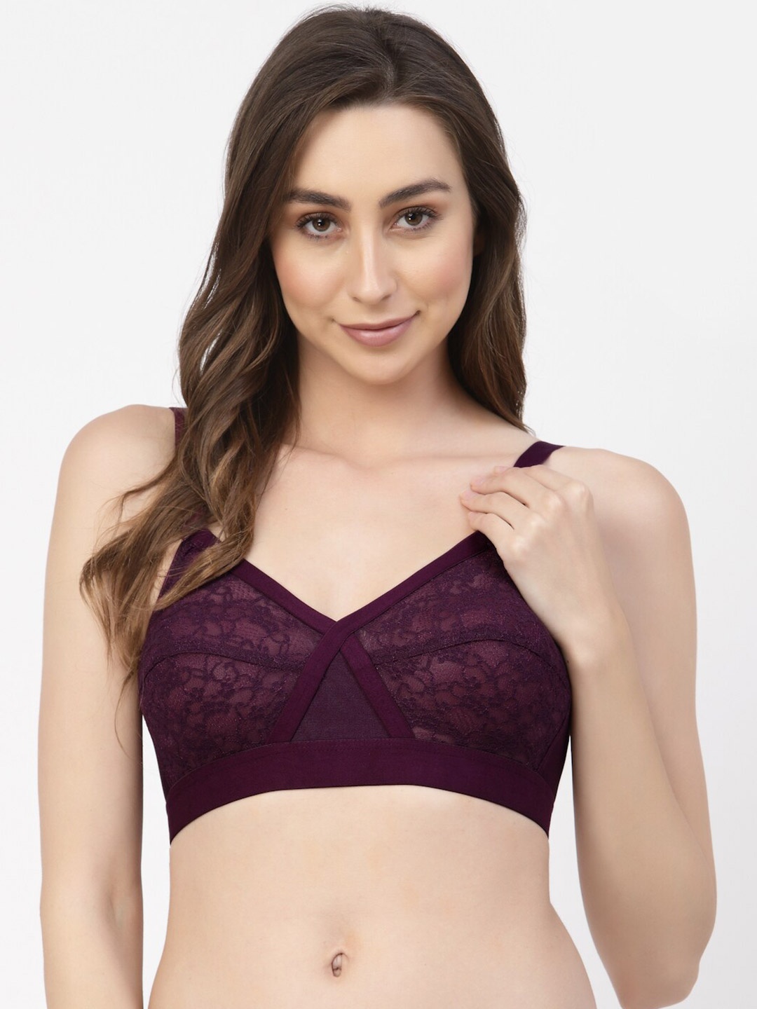 

Floret Non-Wired All Day Comfort Full Coverage Everyday Bra, Burgundy