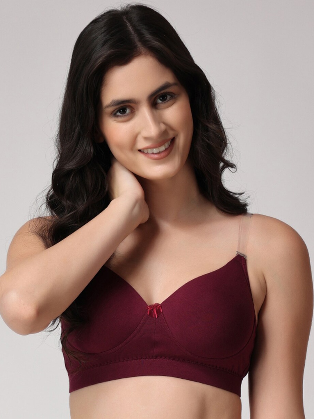 

Floret Full Coverage All Day Comfort Seamless Lightly Padded T-Shirt Bra, Burgundy