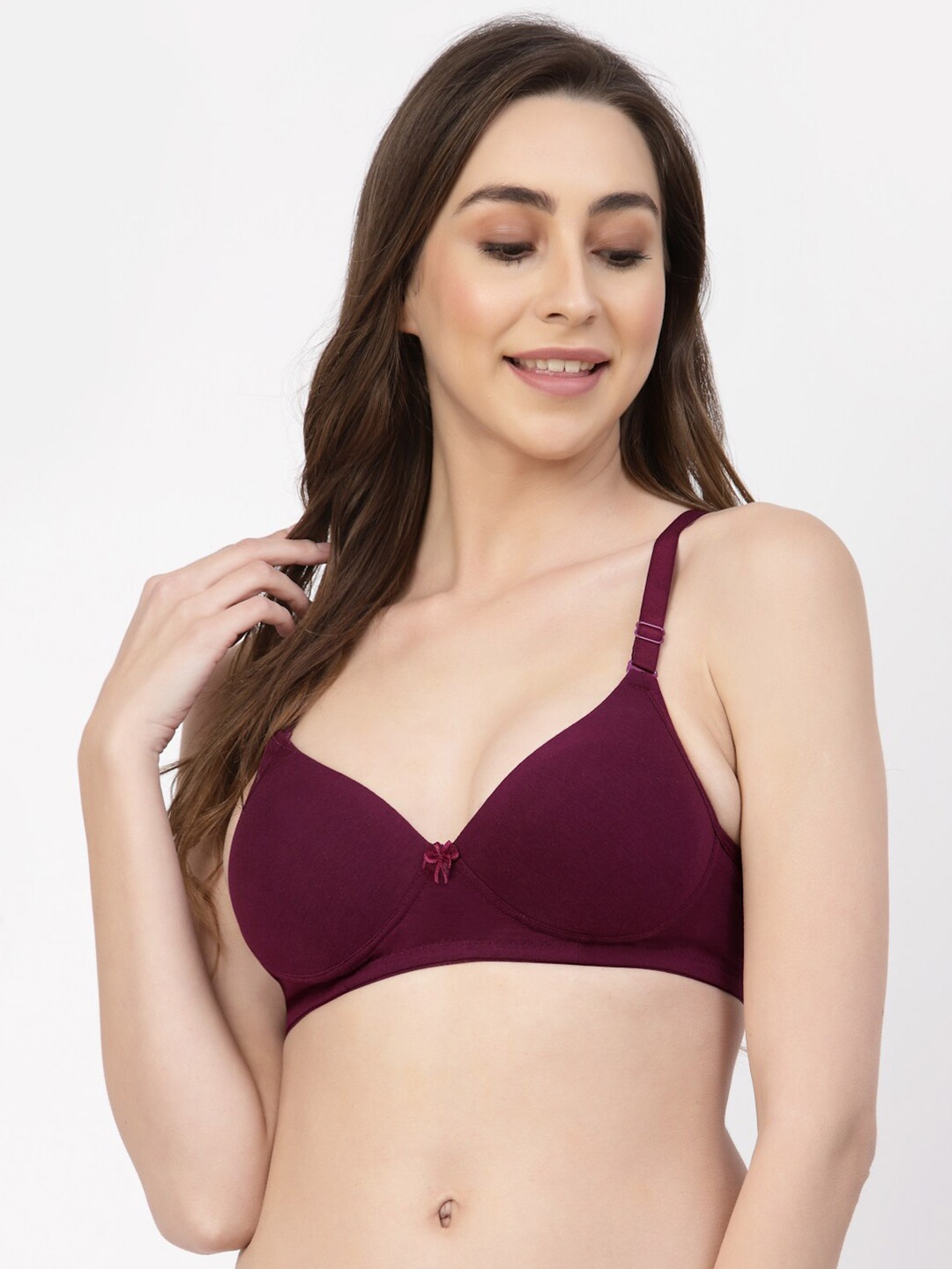 

Floret Full Coverage 360 Degree Support Seamless Heavily Padded Push-Up Bra, Burgundy