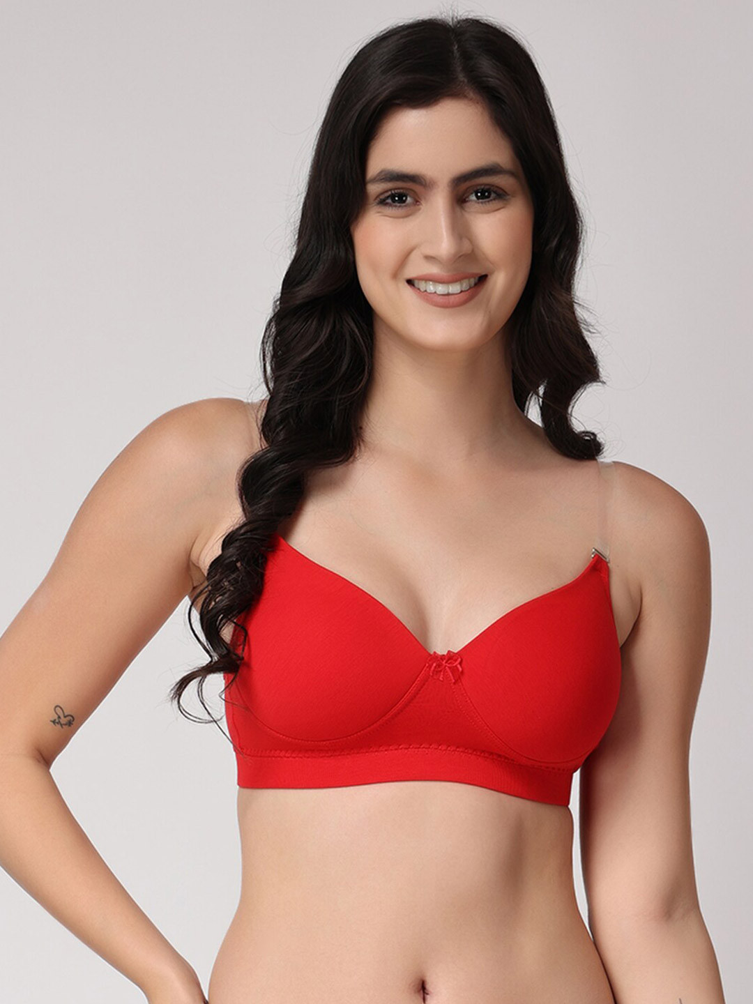 

Floret Full Coverage Lightly Padded All Day Comfort Seamless T-Shirt Bra, Red