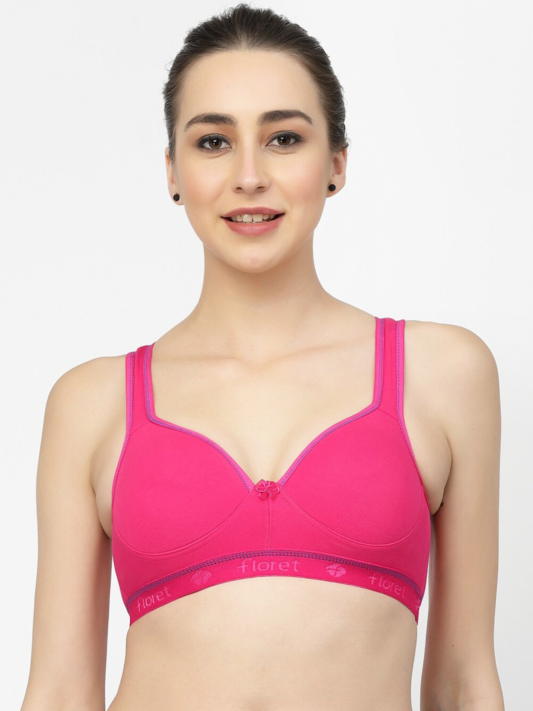 

Floret Full Coverage Heavily Padded 360 Degree Support Seamless Sports Bra, Magenta