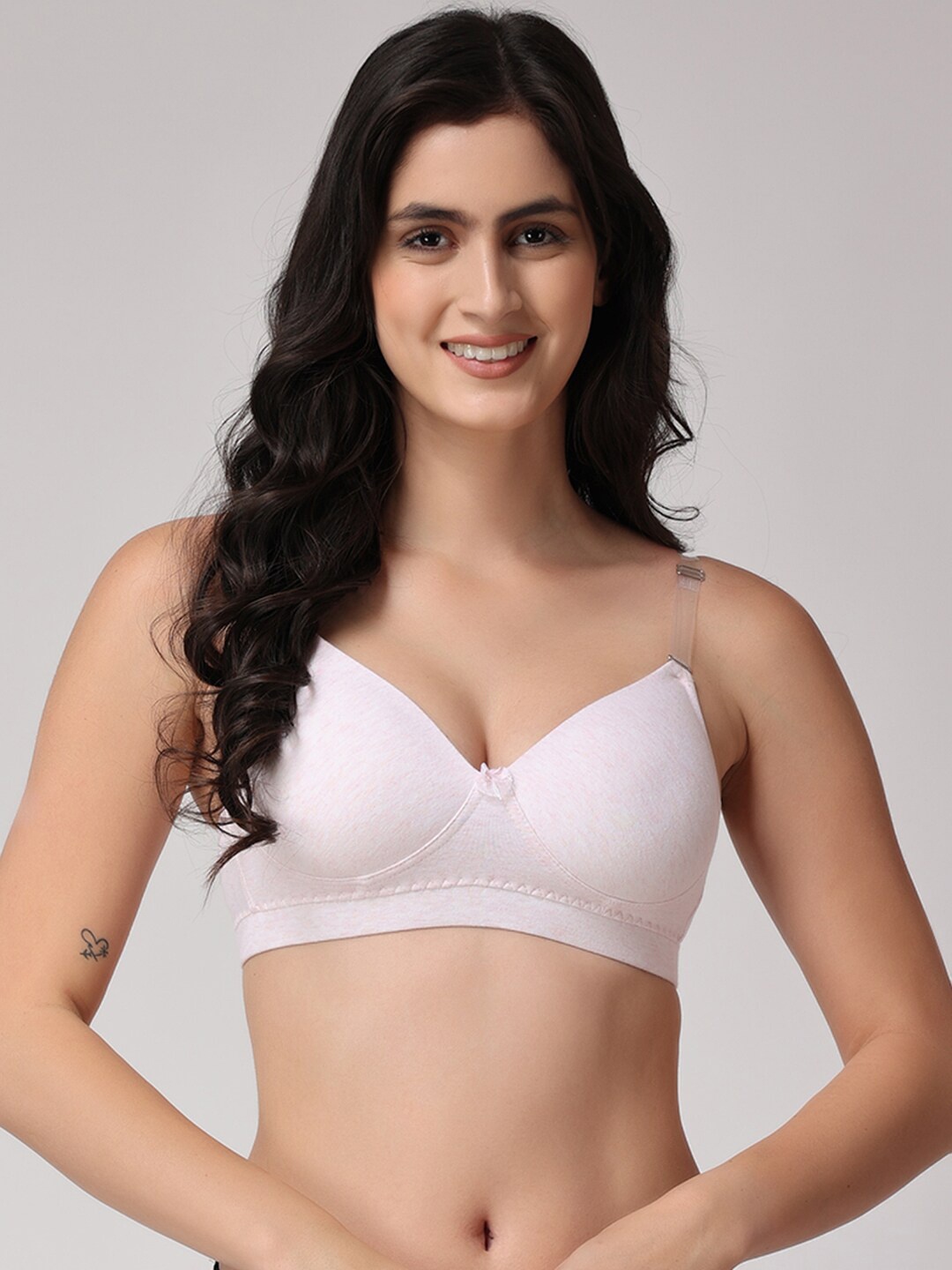 

Floret Full Coverage Non-Wired Lightly Padded High-Support Bra, Coral