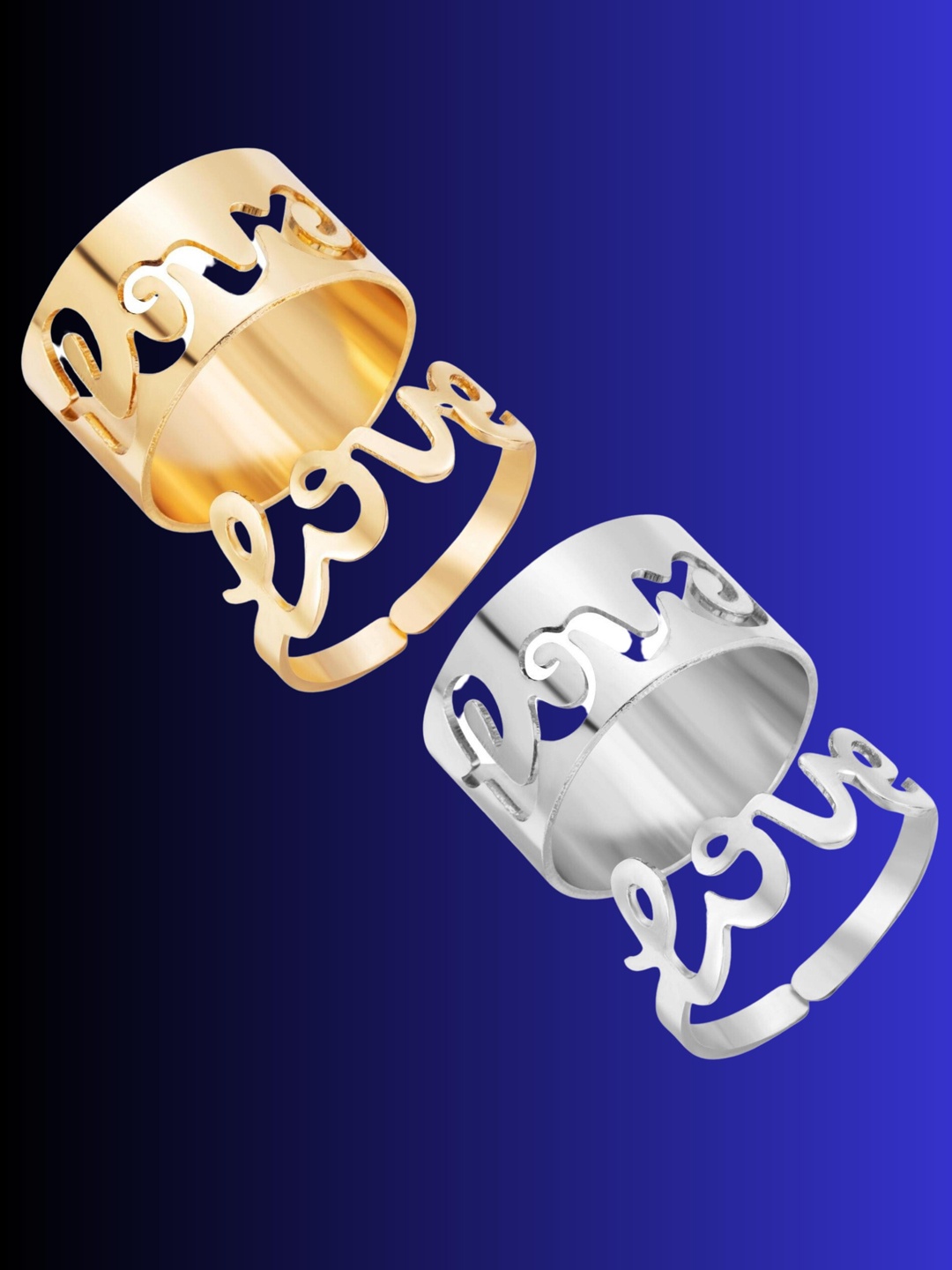 

Pinapes Set Of 4 Gold-Plated Adjustable Finger Ring