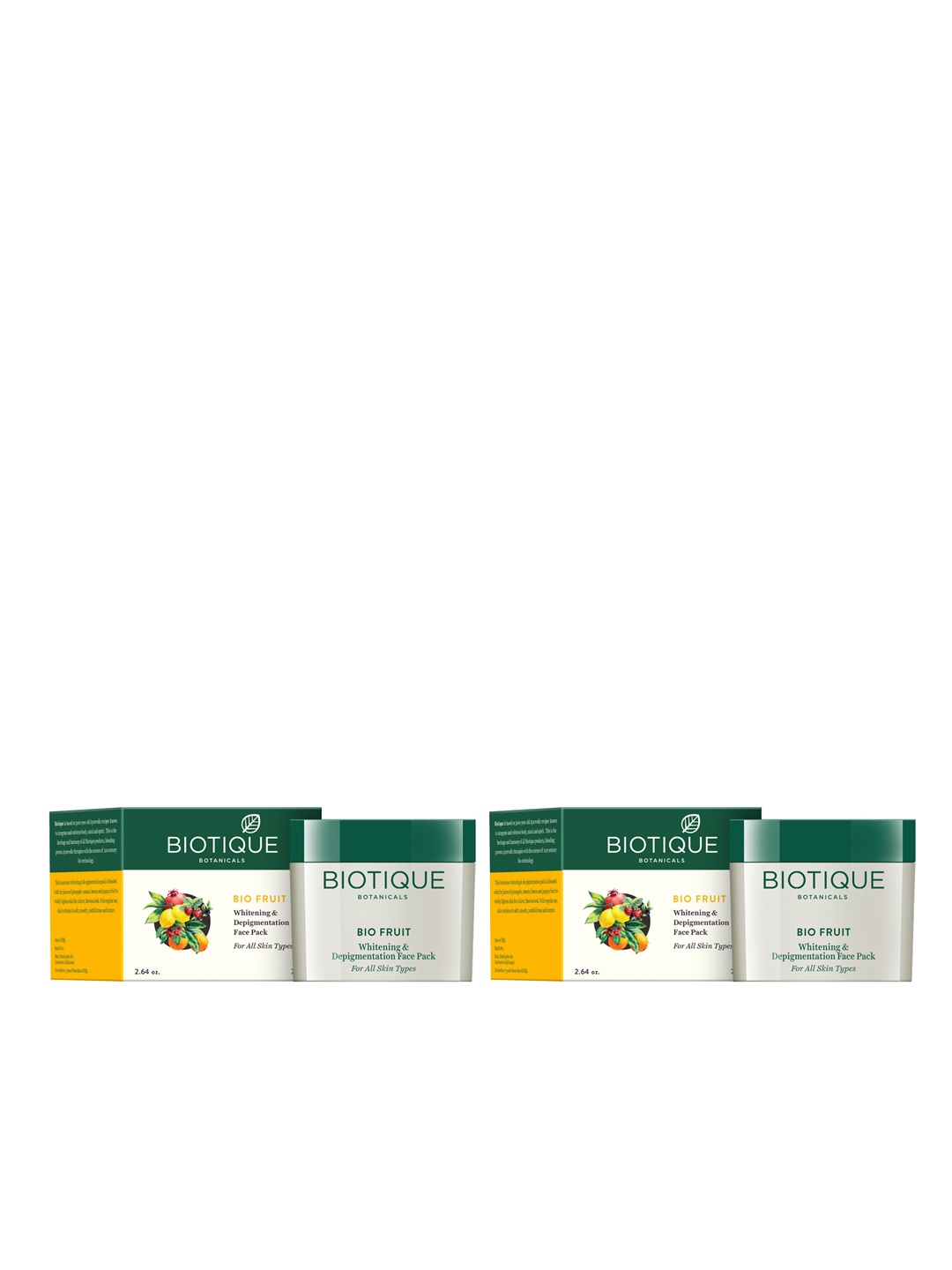 

Biotique Pack of 2 Whitening Depigmentation Face Pack, Peach