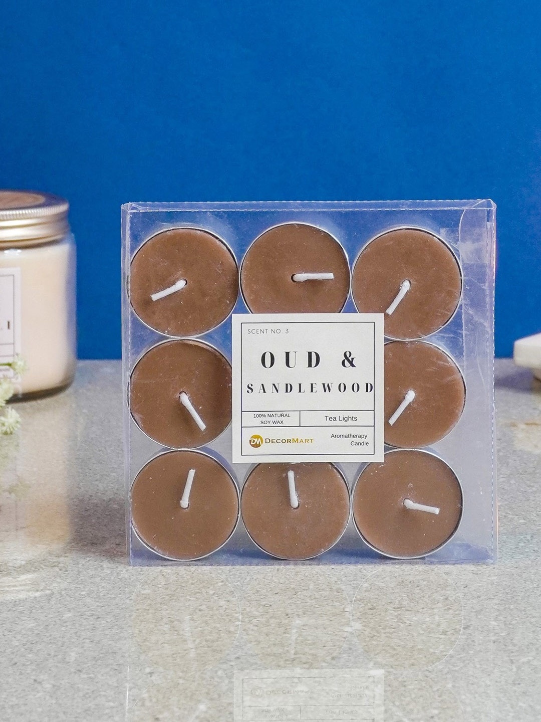 

The Decor Mart Brown 9 Pieces Oud & Sandal Wood Scented Tealight Candles