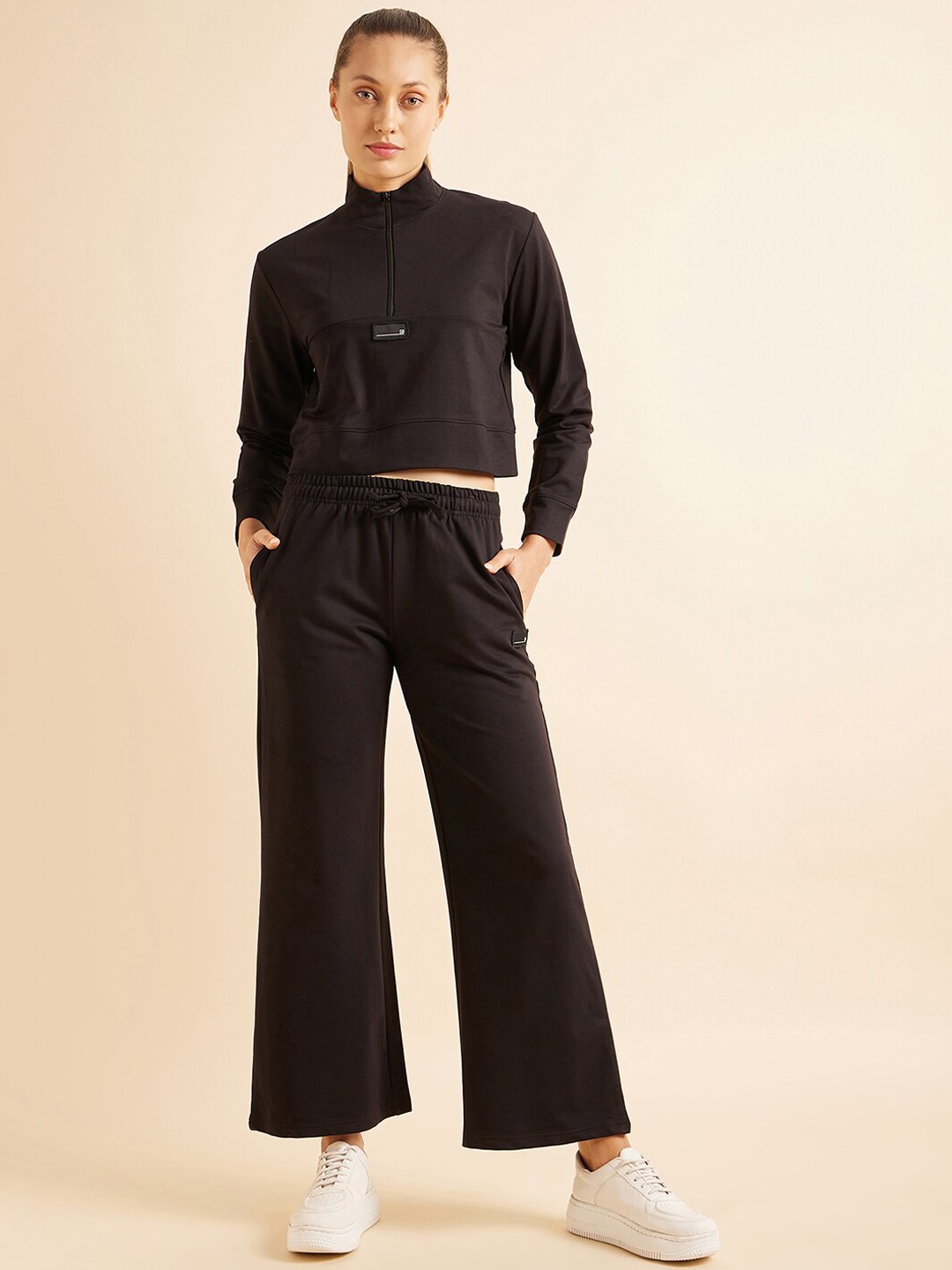 

Sweet Dreams Pure Cotton High Neck Sweatshirt & Trousers, Black