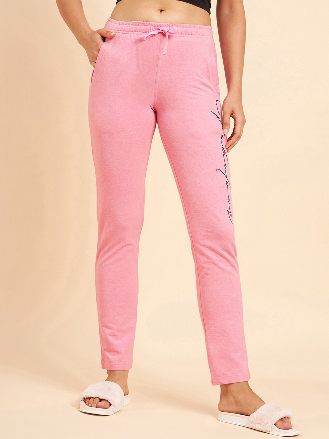 

Sweet Dreams Women Pink Mid-Rise Straight Lounge Pants