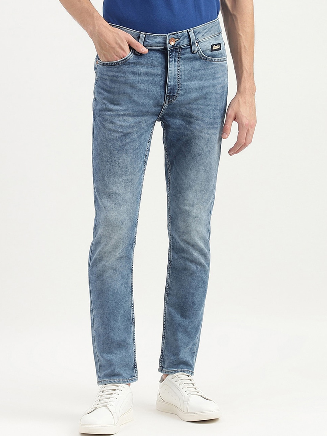 

United Colors of Benetton Men Clean Look Mid Rise Cotton Jeans, Blue