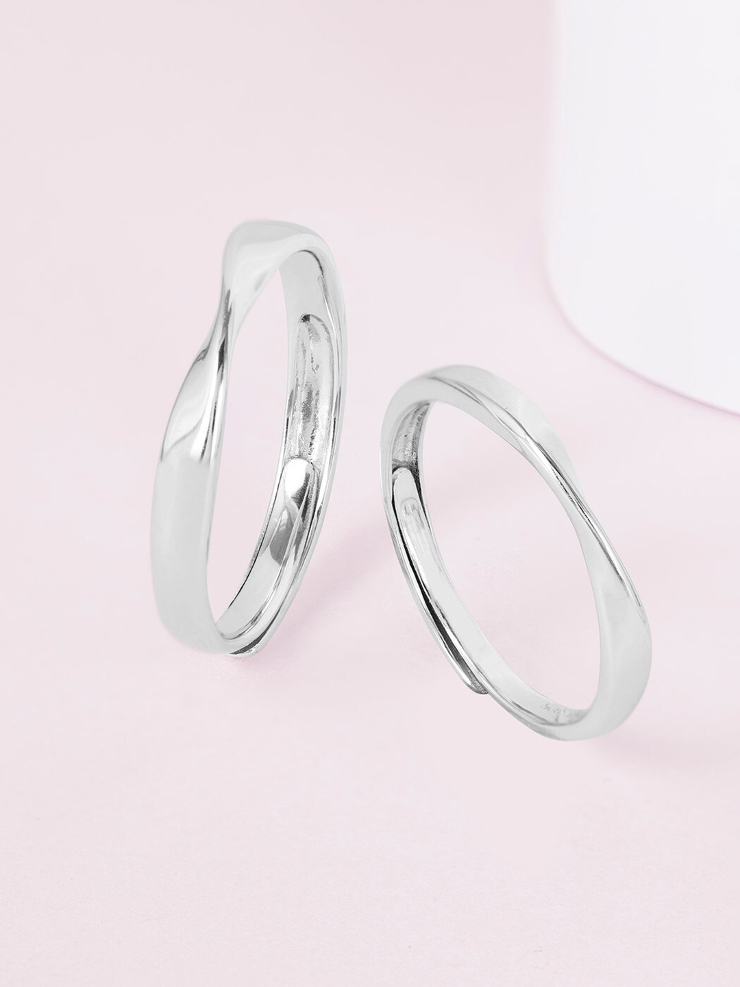 

Zavya Set Of 2 92.5 Pure Silver Rhodium-Plated Adjustable Rings