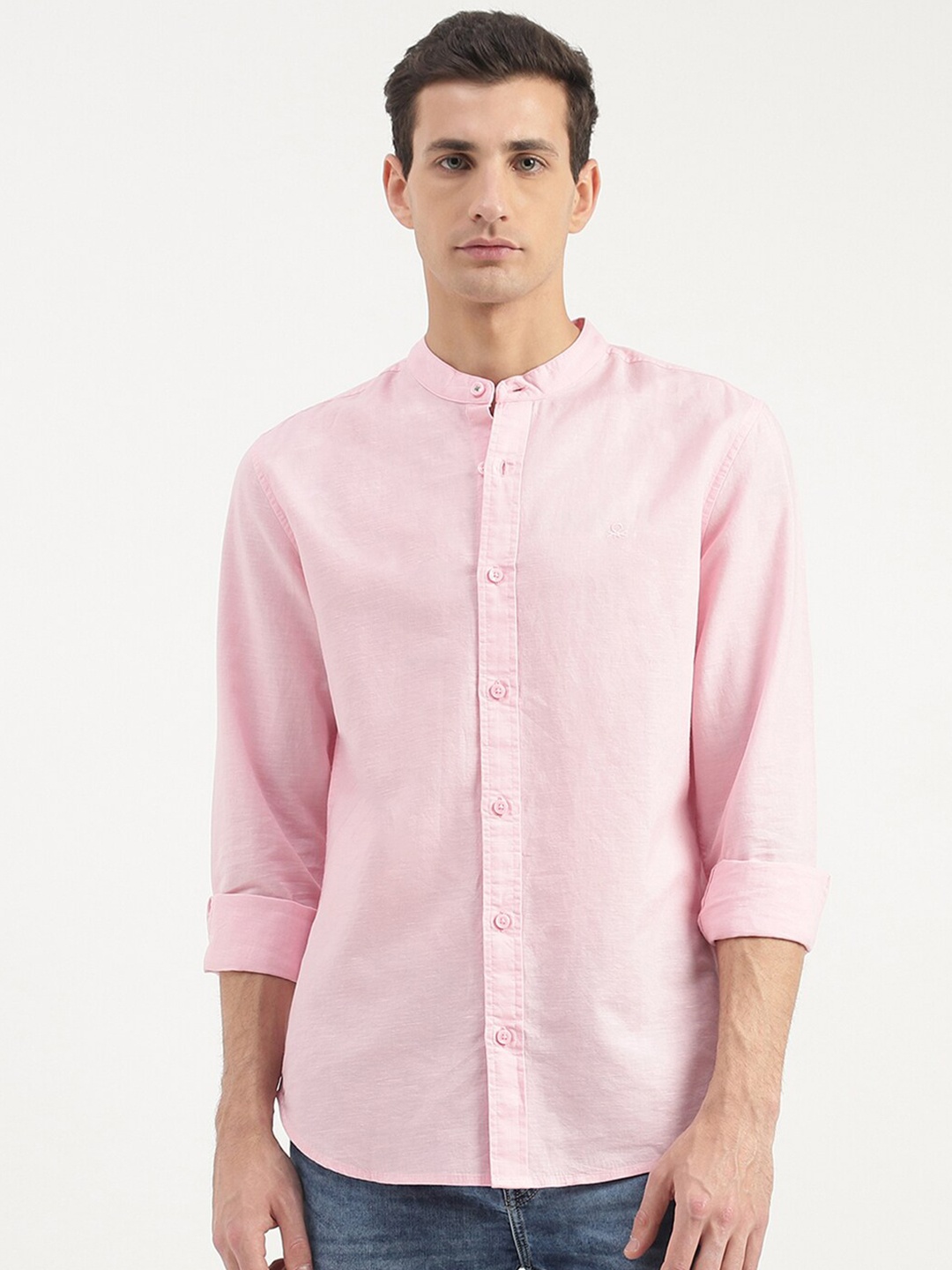 

United Colors of Benetton Slim Fit Casual Shirt, Pink
