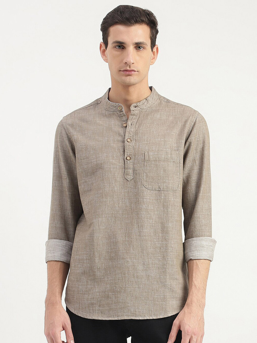 

United Colors of Benetton Slim Fit Casual Shirt, Khaki