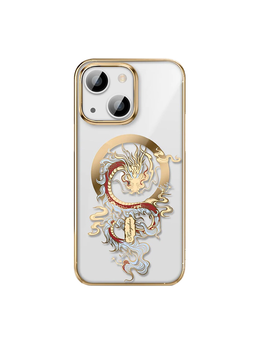 

TREEMODA Magsafe Laser Carving Design iPhone 13 Back Case, White
