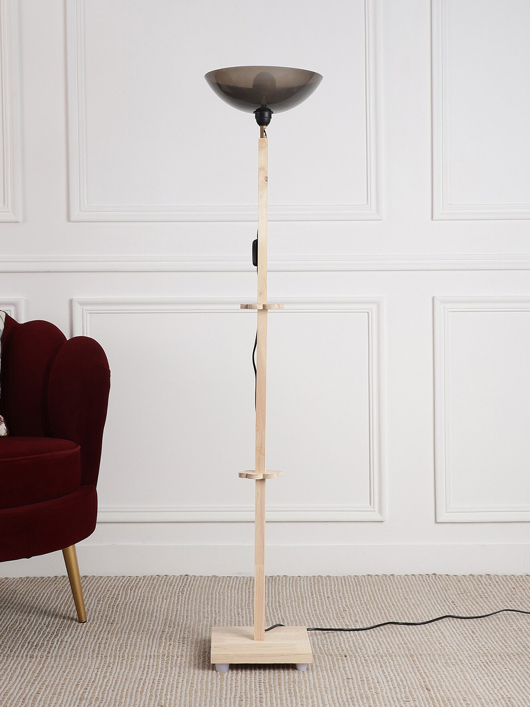 

SANDED EDGE Beige & Black Shelf Floor Lamp