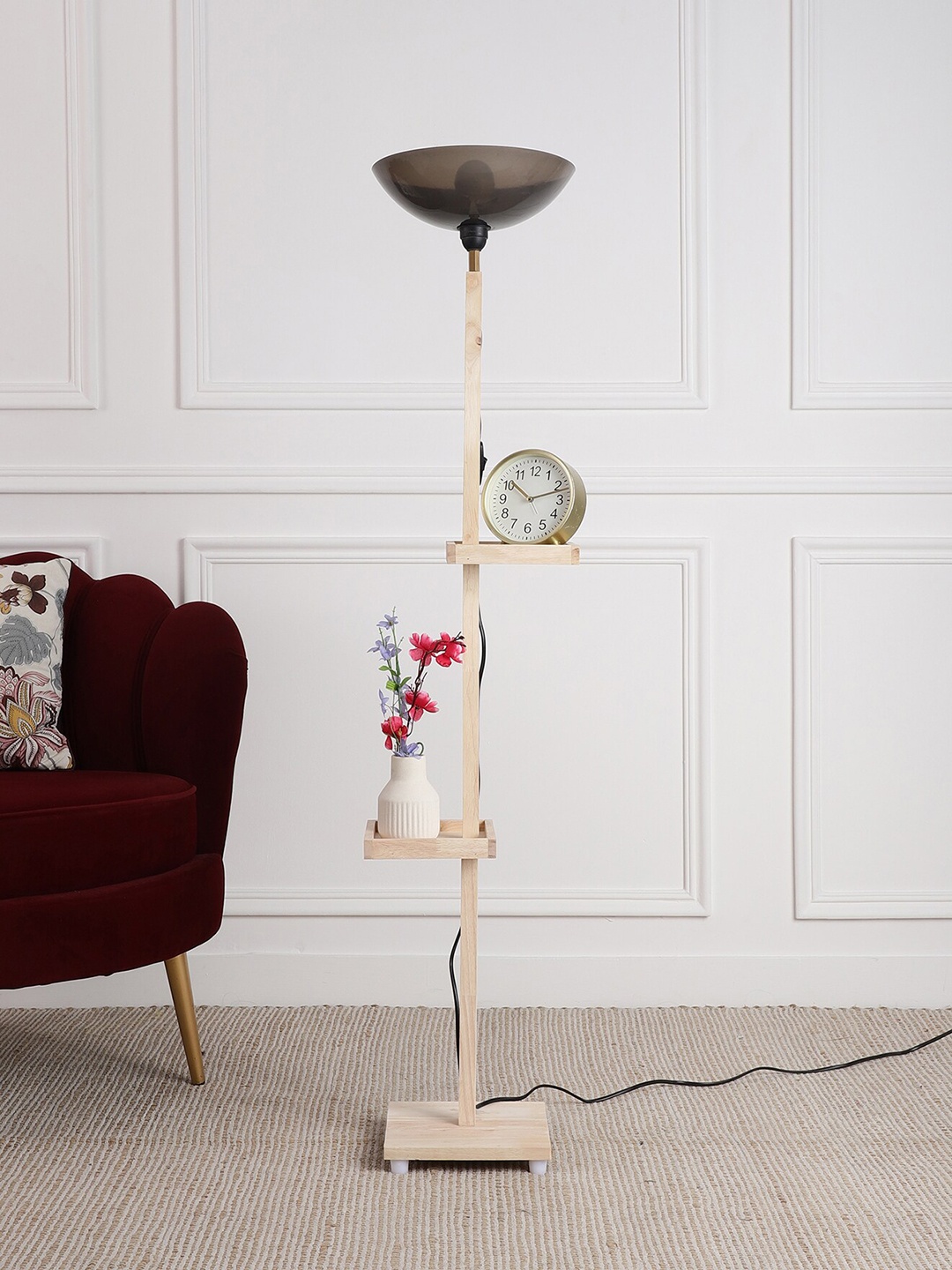 

SANDED EDGE Beige & Black Shelf Floor Lamp
