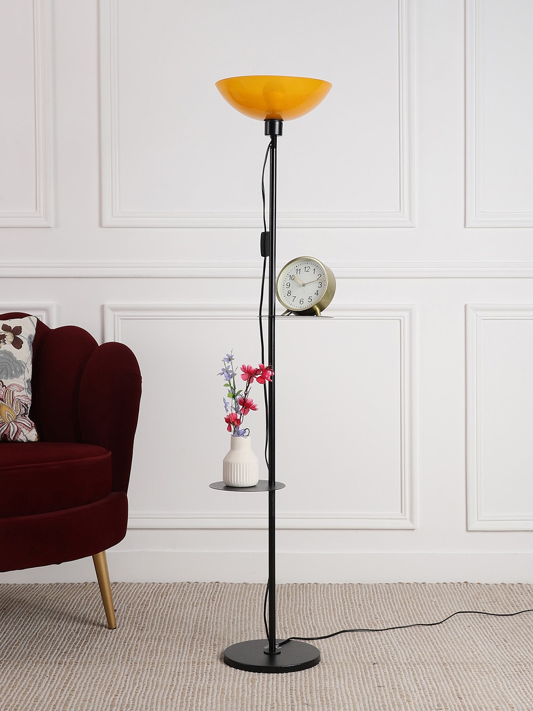 

SANDED EDGE Black & Yellow Shelf Floor Lamp