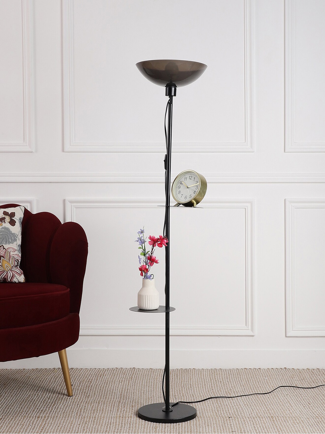 

SANDED EDGE Black Shelf Floor Lamp