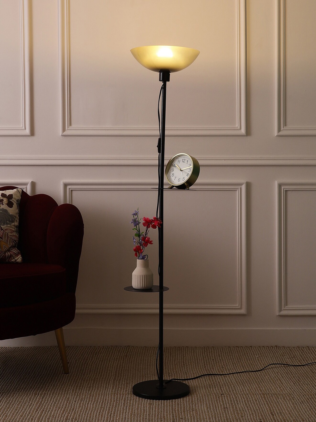 

SANDED EDGE Black Shelf Floor Lamp