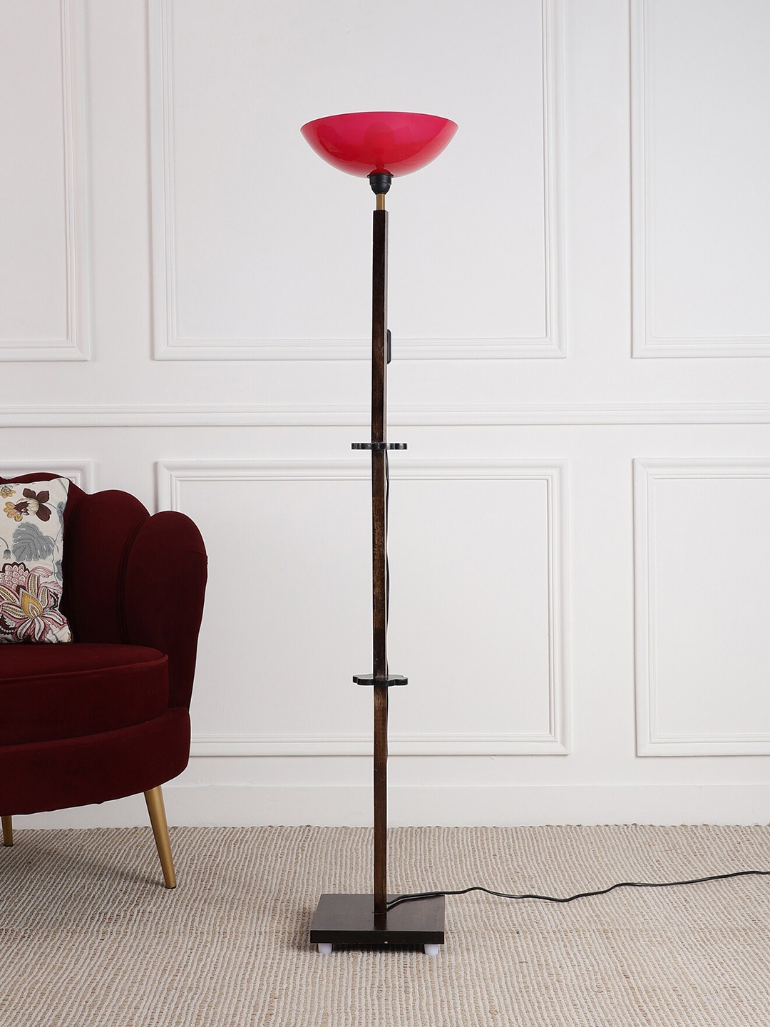 SANDED EDGE Brown & Red Contemporary Floor Lamp