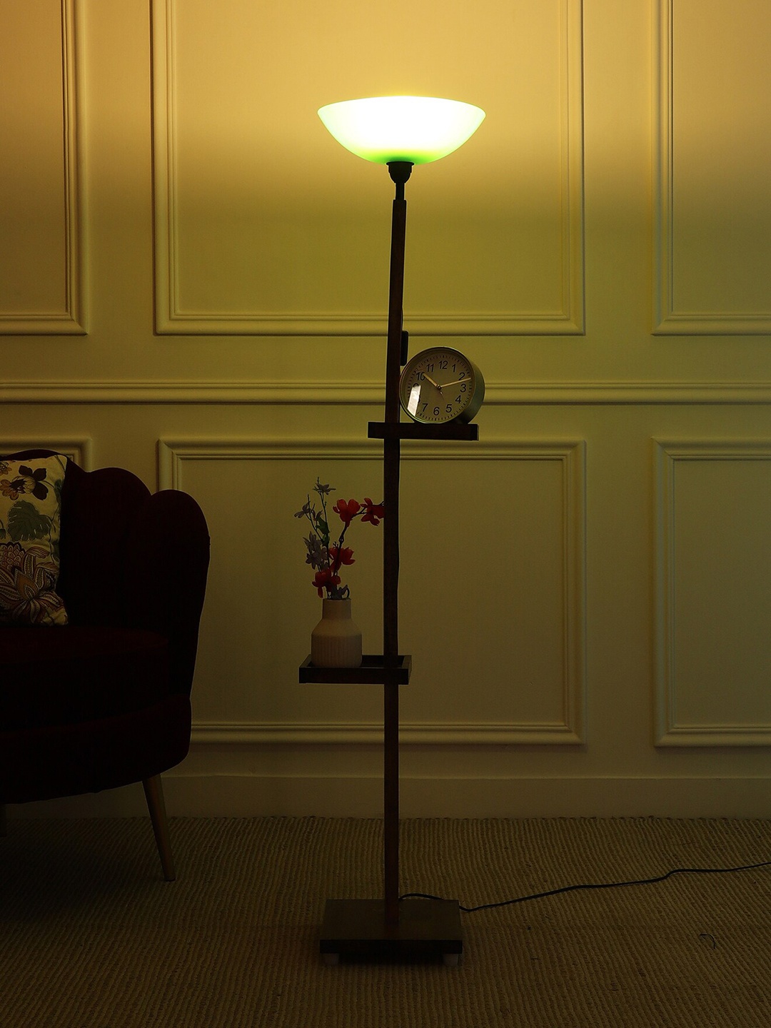 

SANDED EDGE Brown & Green Shelf Floor Lamp