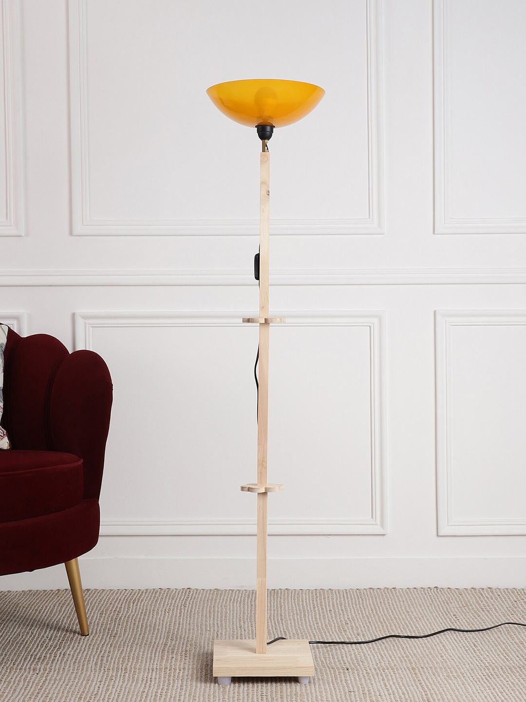 SANDED EDGE Beige & Yellow Contemporary Floor Lamp