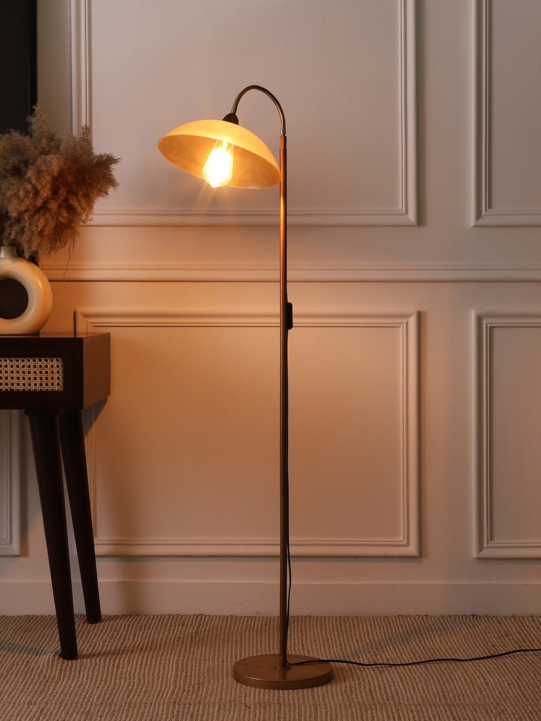 

SANDED EDGE Black & Gold Toned Contemporary Floor Lamp