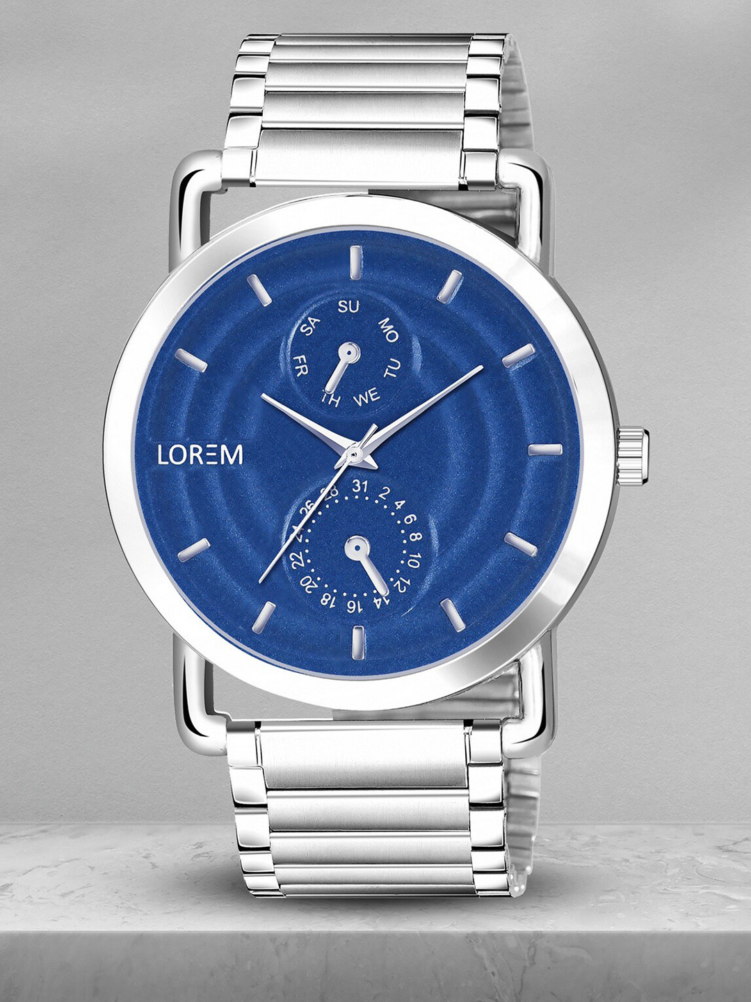 

LOREM Premium Men Stainless Steel Analogue Watch LR122-CM, Silver