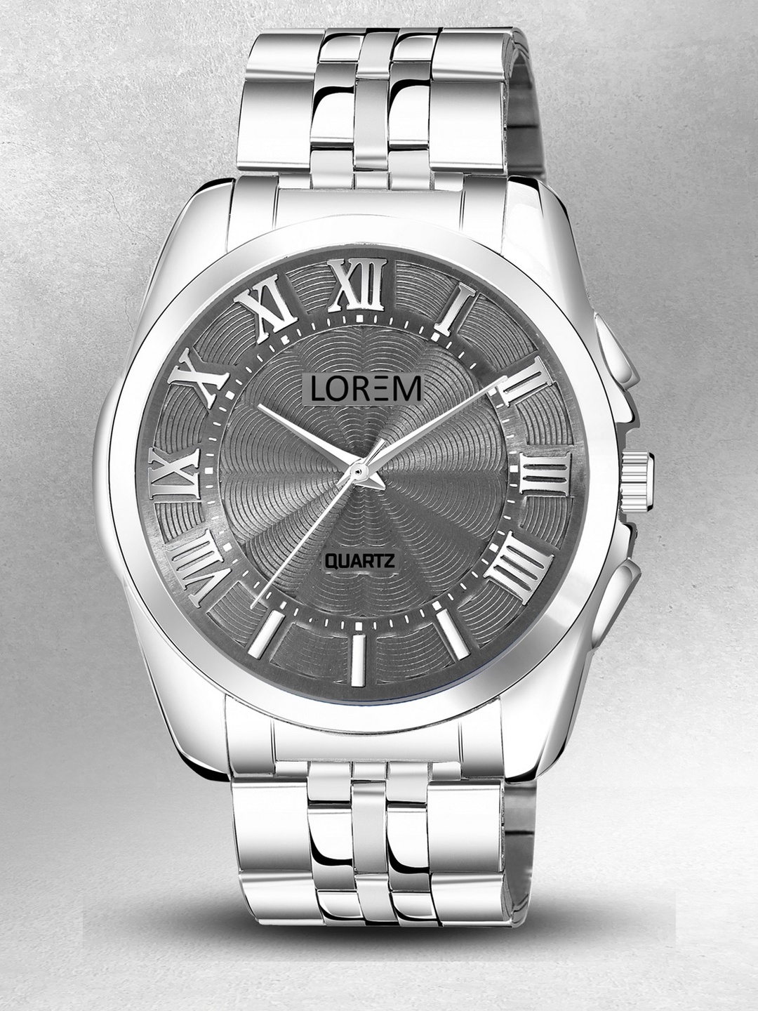 LOREM Premium Men Stainless Steel Analogue Watch LR128-CM, Silver