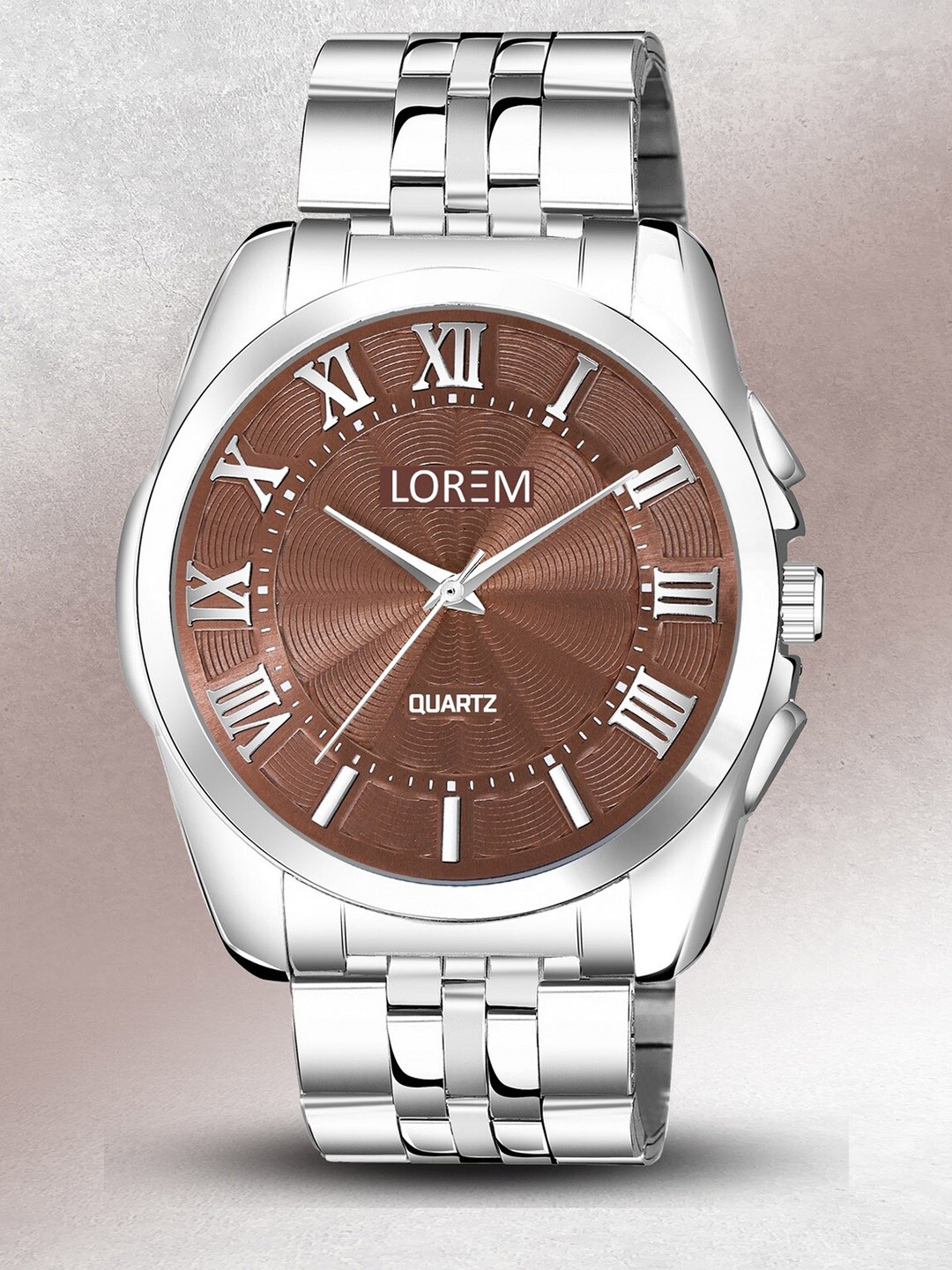 

LOREM Premium Men Stainless Steel Analogue Watch LR127-CM, Silver