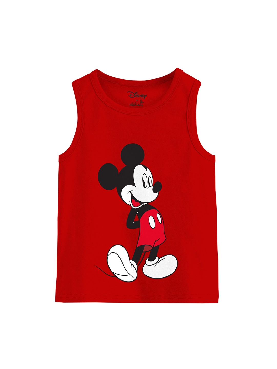 

Minicult Kids Mickey Mouse Printed Cotton Basic Innerwear Vest, Red