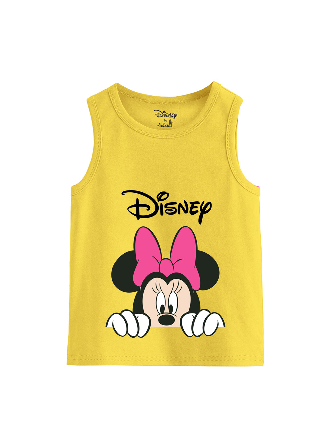 

Minicult Girls Minnie Mouse Printed Cotton Basic Innerwear Vests, Yellow
