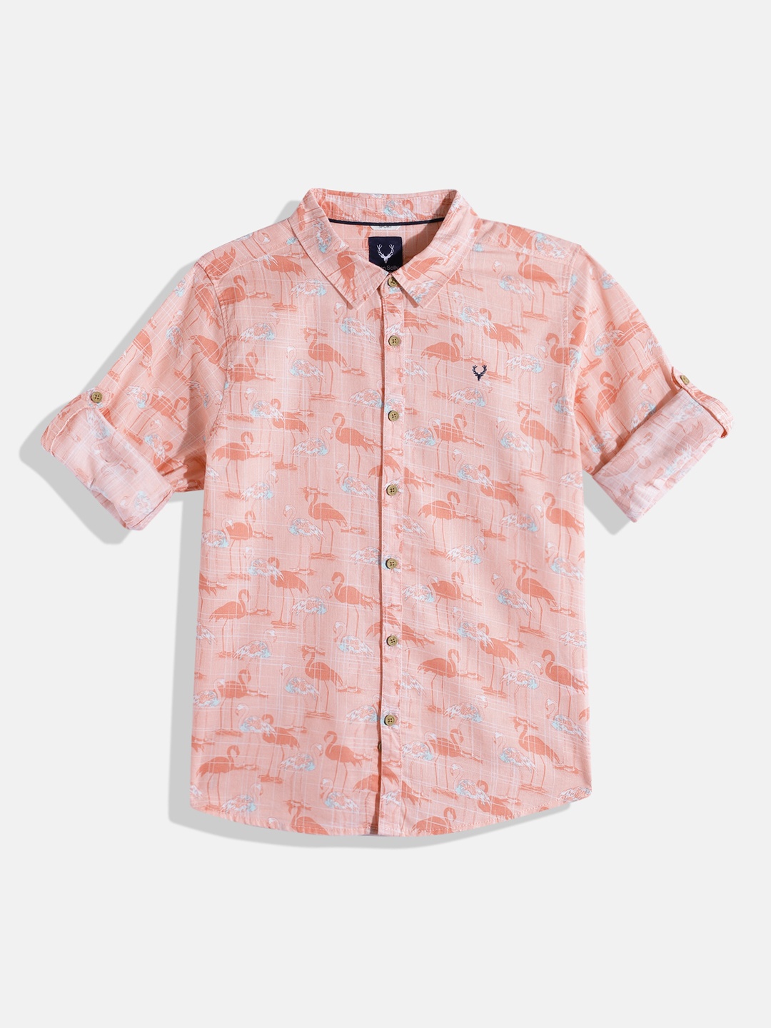 

Allen Solly Junior Boys Cotton Sport Regular Fit Topical Printed Casual Shirt, Peach