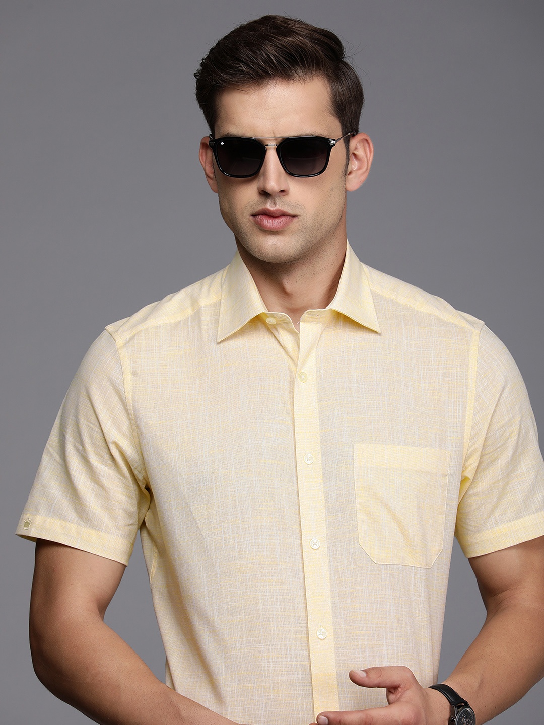 

Louis Philippe Pure Cotton Formal Shirt, Yellow