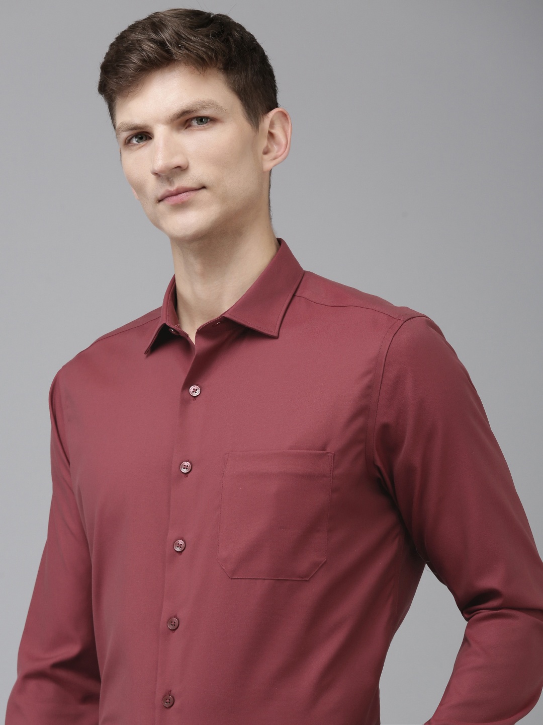

Louis Philippe Pure Cotton Slim Fit Formal Shirt, Maroon