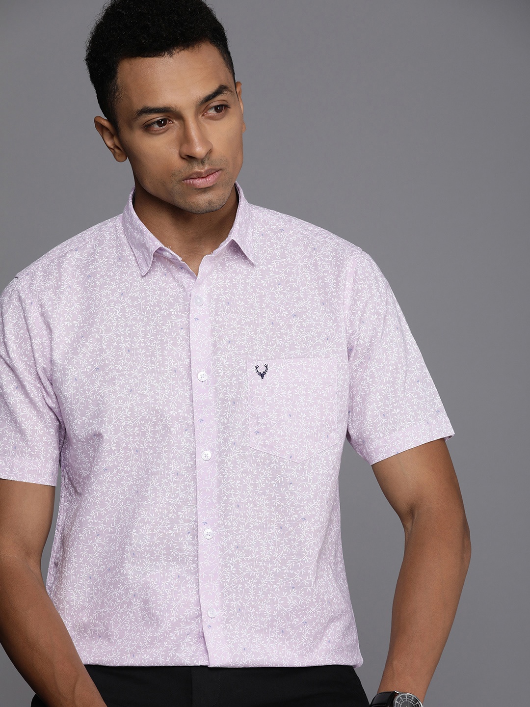 

Allen Solly Slim Fit Floral Opaque Printed Casual Shirt, Pink