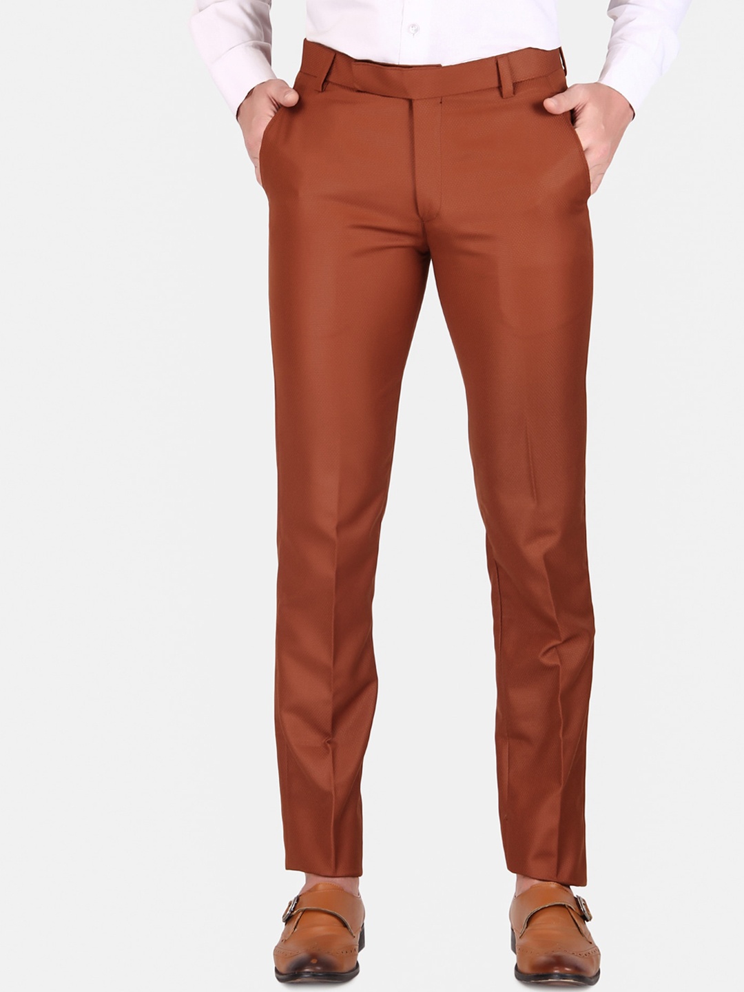 TrulyFeb Men Brown Slim Fit Trousers