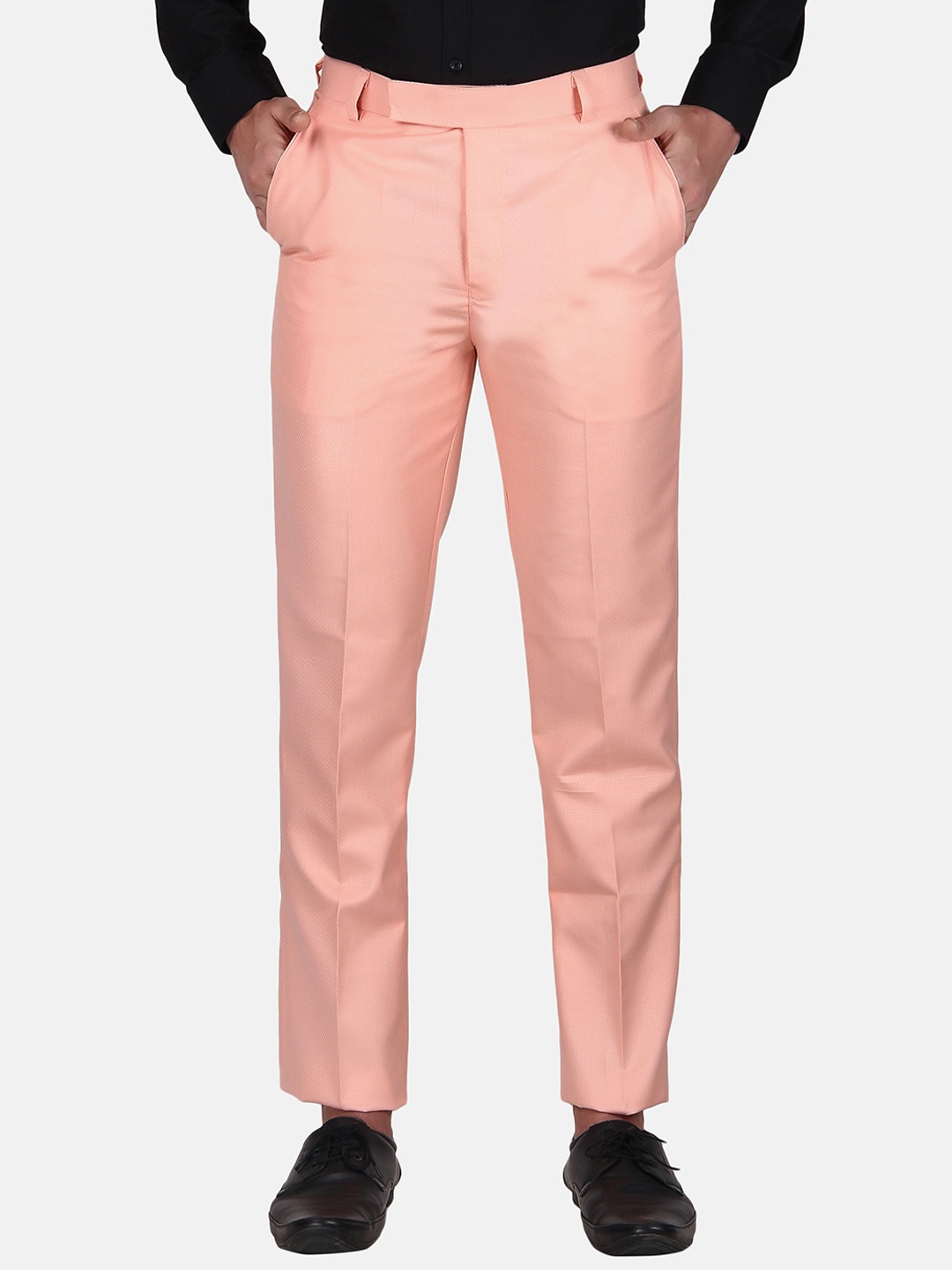 

TrulyFeb Men Pink Slim Fit Trousers
