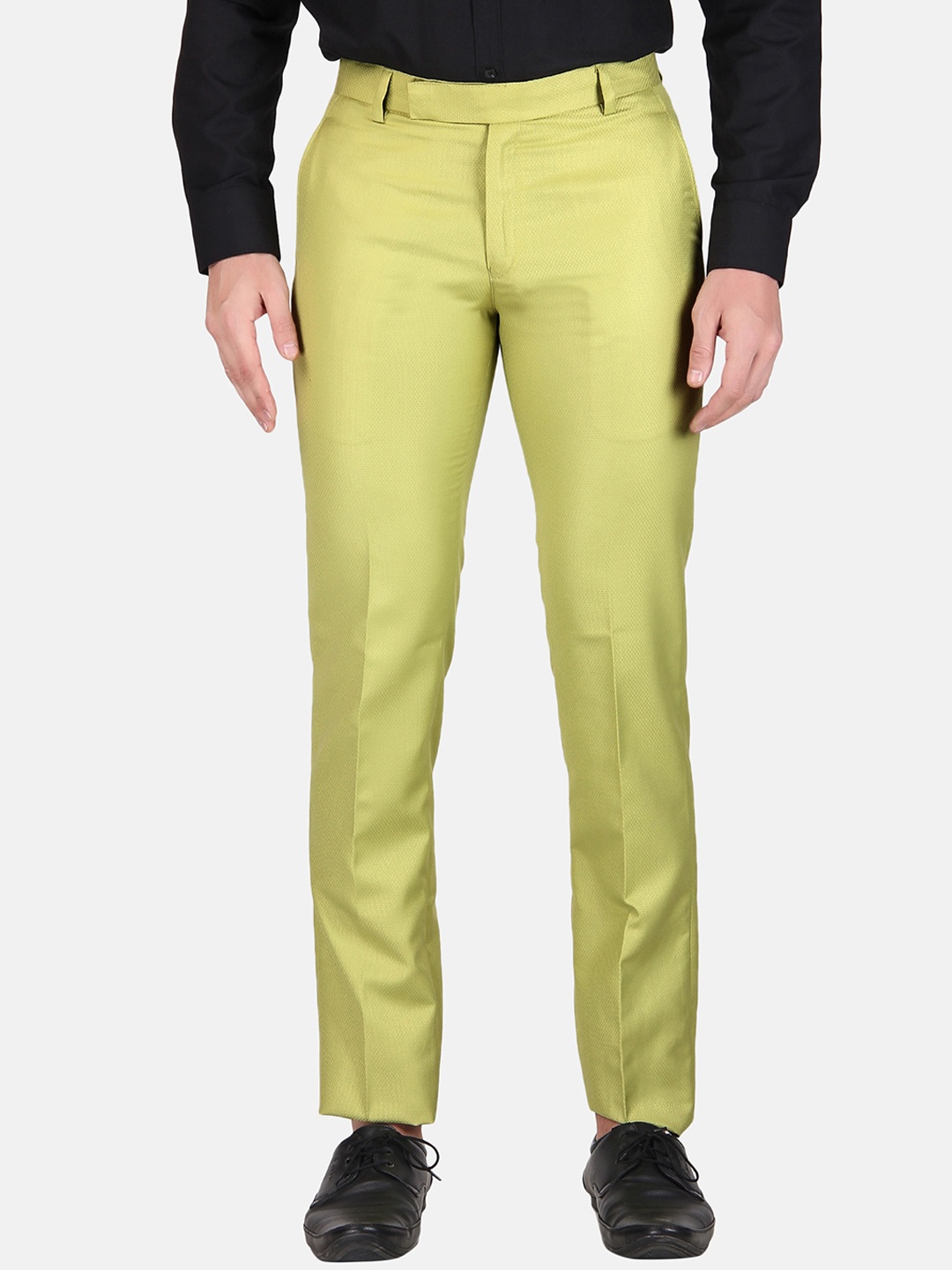 

TrulyFeb Men Lime Green Slim Fit Trousers