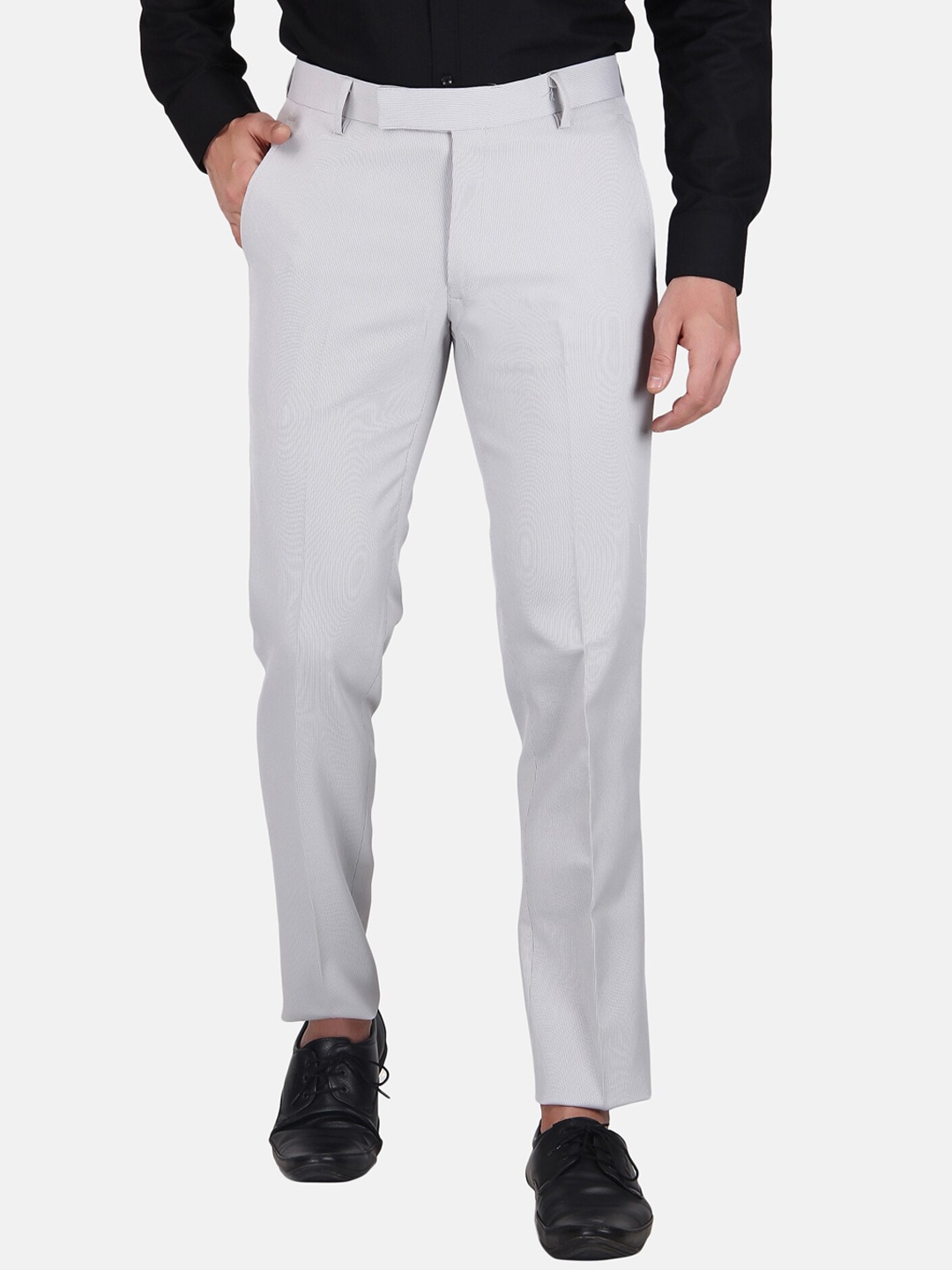 

TrulyFeb Men Grey Slim Fit Trousers