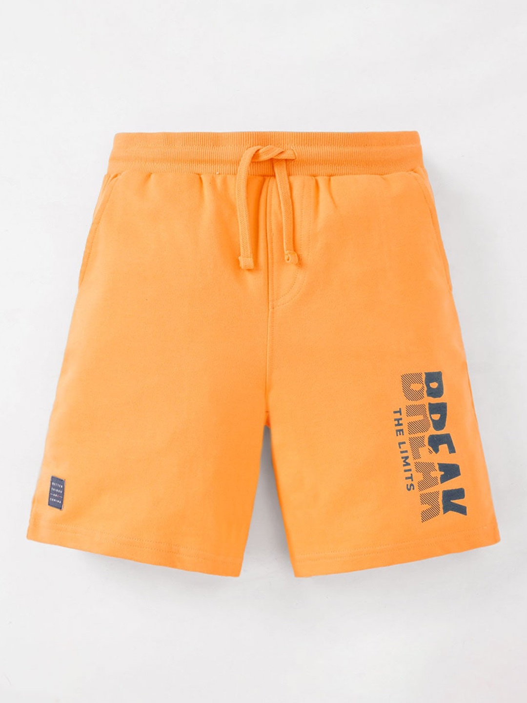 

edheads Boys Mid-Rise Typography Printed Knitted Cotton Shorts, Yellow