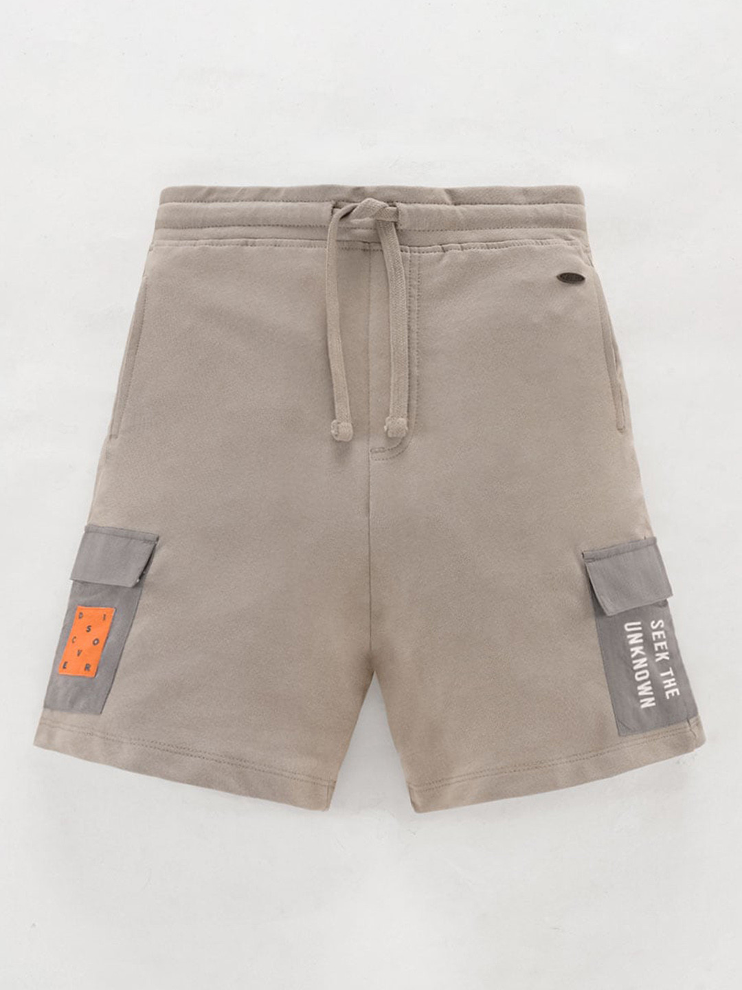 

edheads Boys Mid-Rise Casual Knitted Cotton Cargo Shorts, Grey