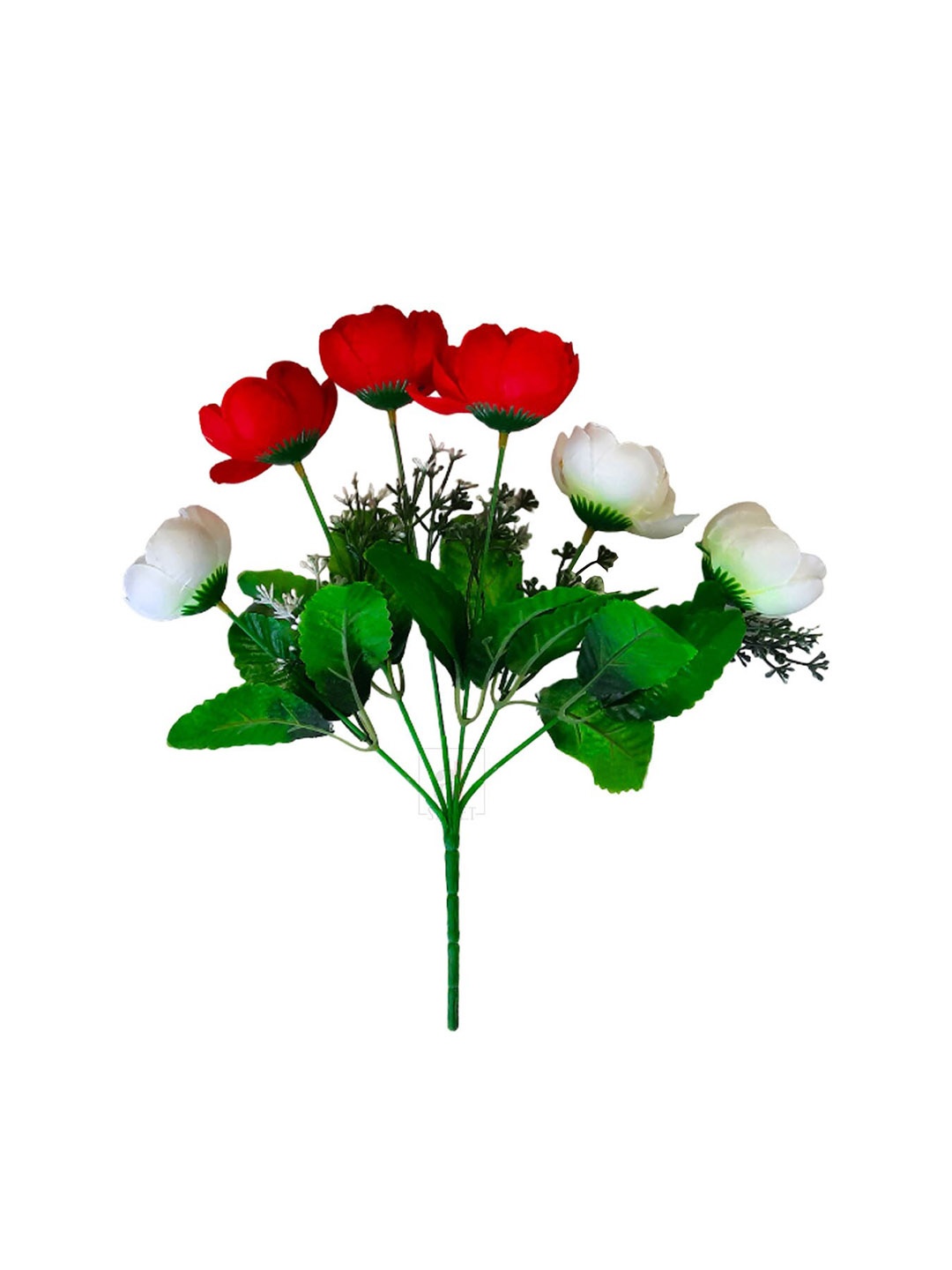 

Art Street 6 Heads Peony Artificial Silk Flower, Red
