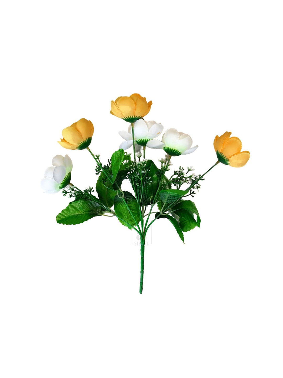 

Art Street 6 Heads Silk Artificial Flower Bunches, White